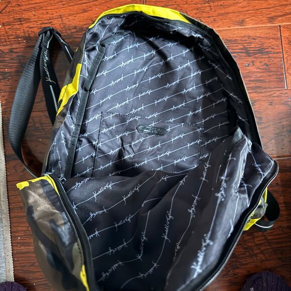 Kendall +Kylie Los Angeles Neon Yellow Black Camouflage Backpack Polyester